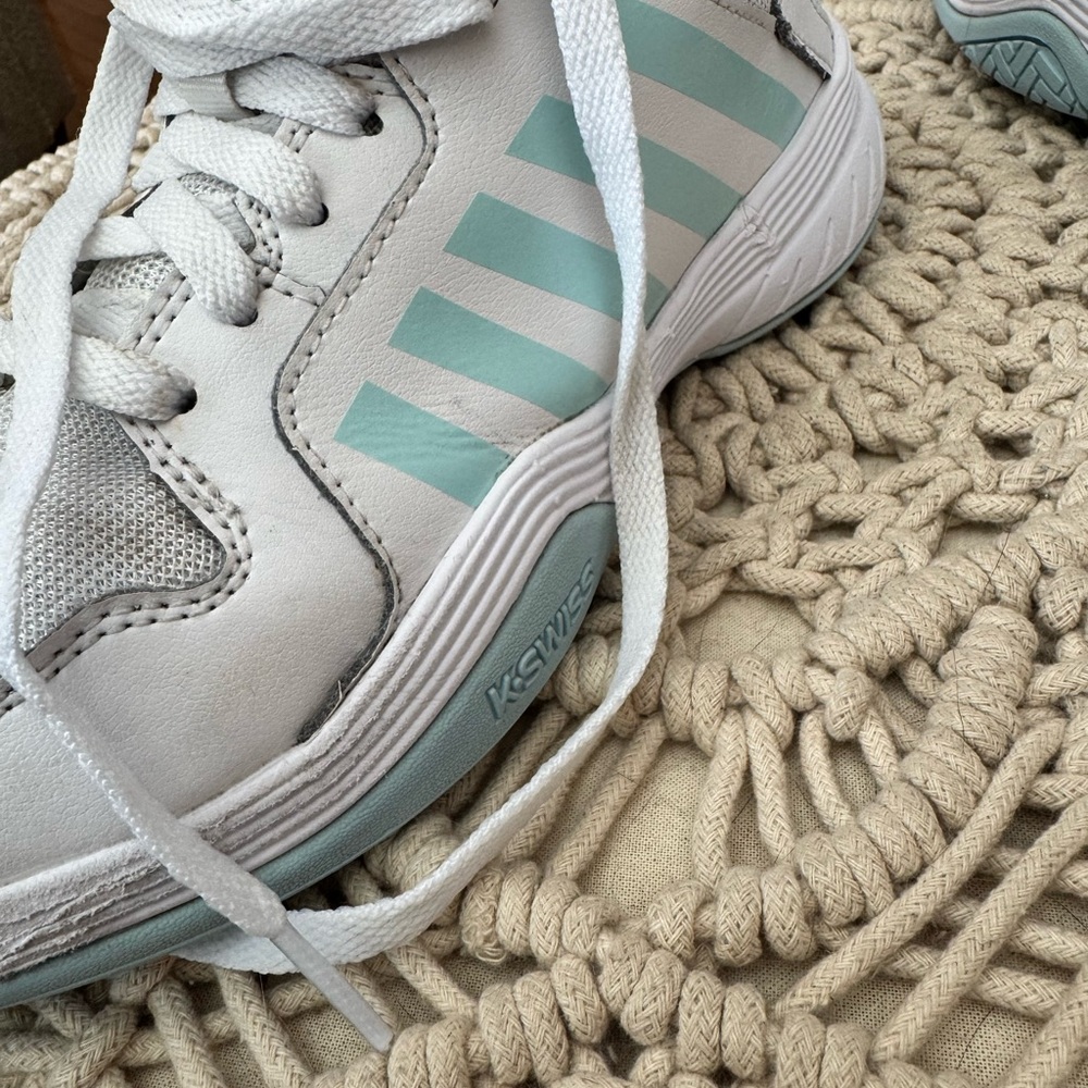 K-Swiss White and Blue Pickleball / Tennis Sneakers